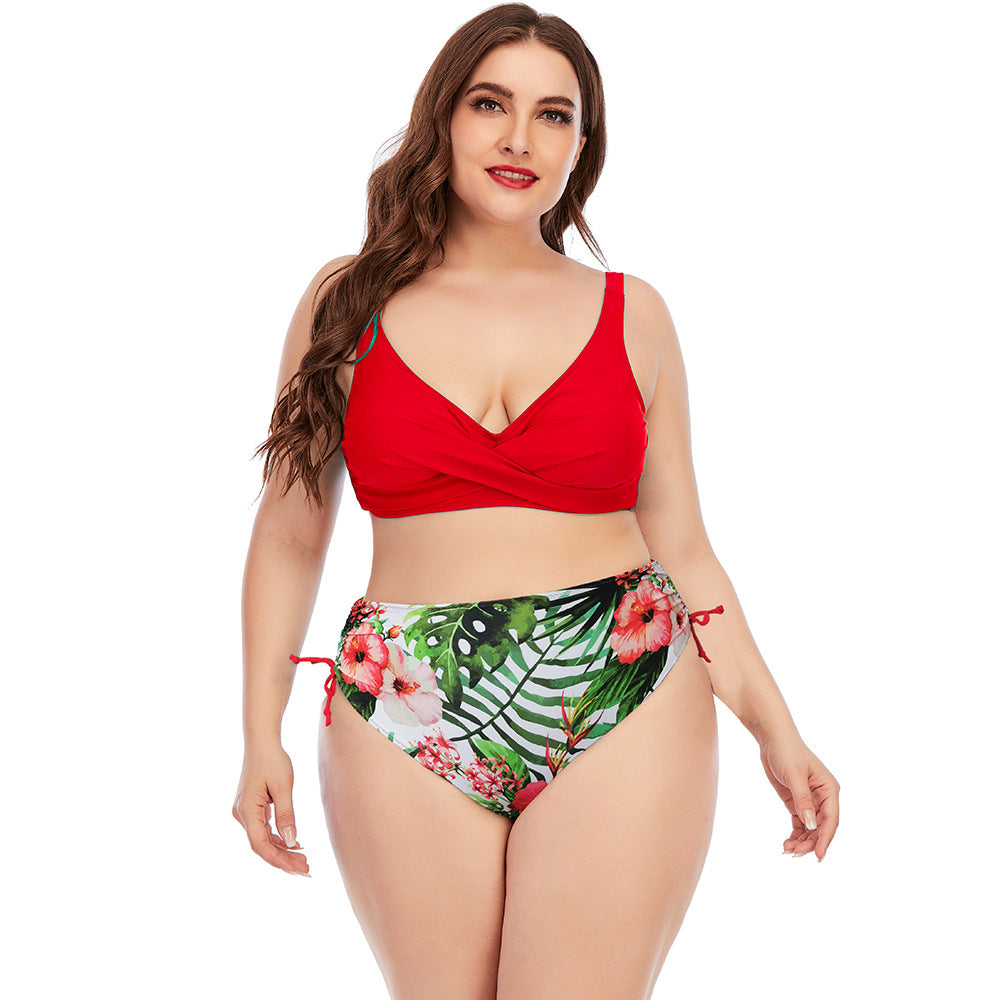 Custom European And American Women Sexy Split Plus Size Two Piece Swimwear