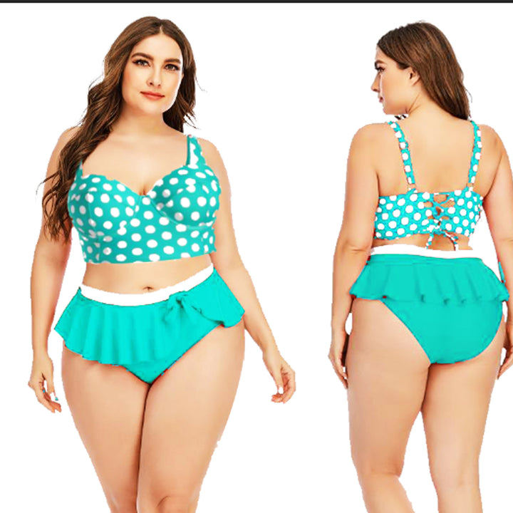 Large Plus Size Swimwear Female Push Up Bikini With Wave Women Bikini Set Two Pieces Swimsuit Bathing Suit Swim Beach Dress
