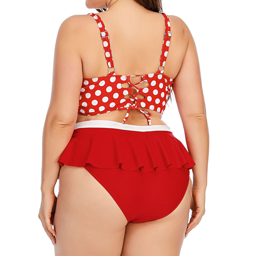 Large Plus Size Swimwear Female Push Up Bikini With Wave Women Bikini Set Two Pieces Swimsuit Bathing Suit Swim Beach Dress
