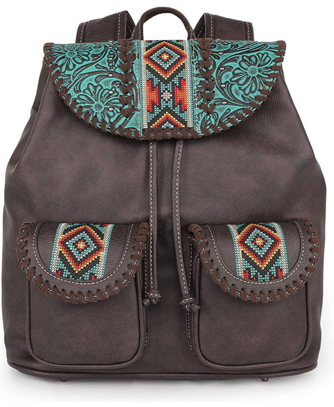 Fringe Concho Collection Backpack Large Travel Dual Western Backpack with Tassel