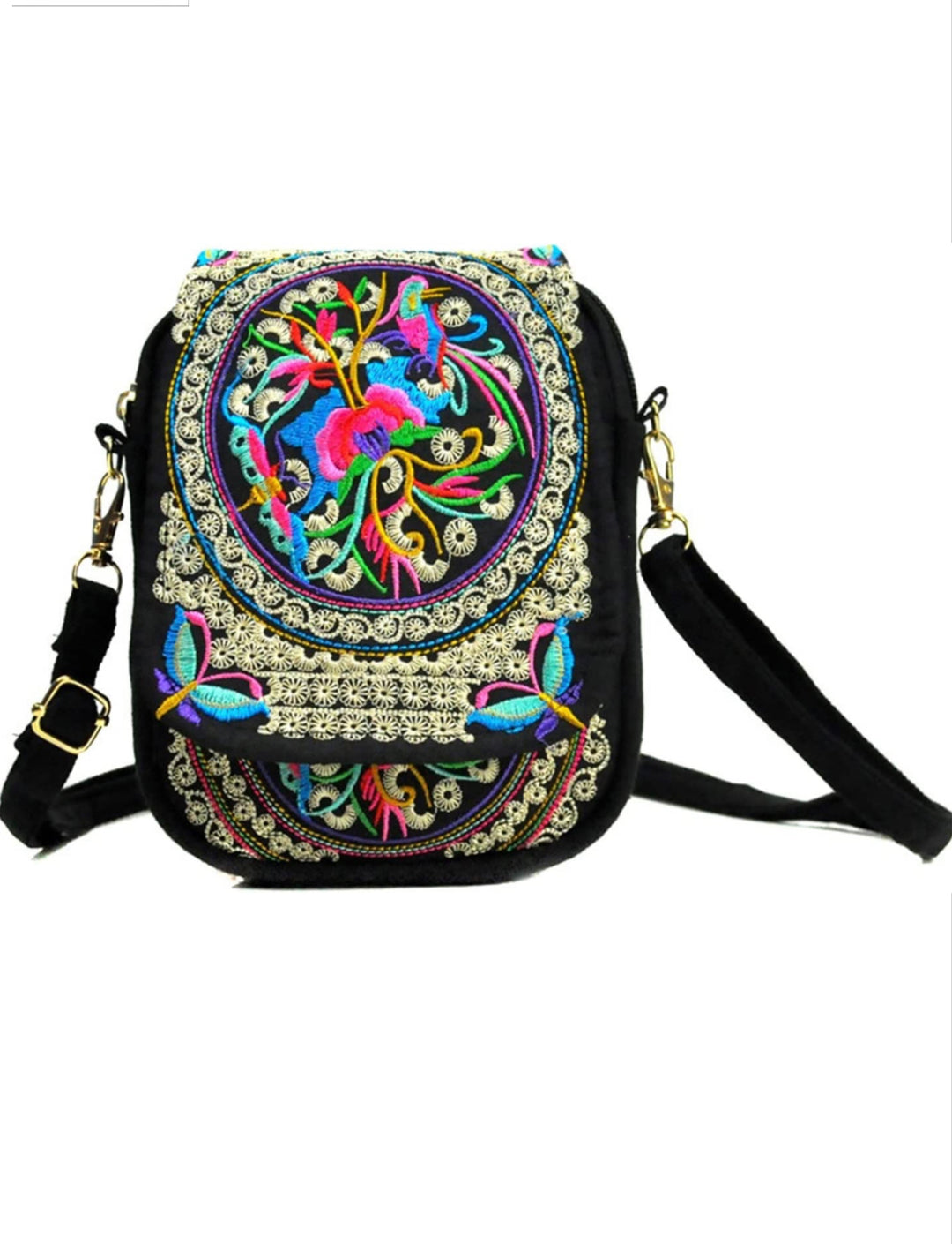Women Shoulder Bag,Travel Pouch Vintage Floral Embroidered Crossbody bag