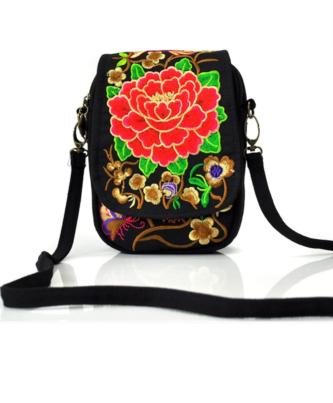 Women Shoulder Bag,Travel Pouch Vintage Floral Embroidered Crossbody bag