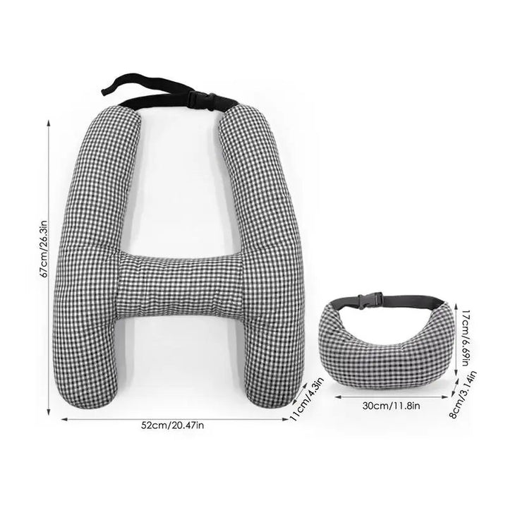 Car Seat Sleeping Head Support H Shaped Car Travel Pillow Soft Comfortable Neck Support Breathable Pillow For Toddler Boys Kids
