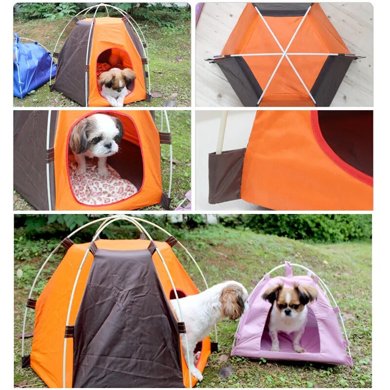 Pet supplies cat kennel puppy house outdoor sun protection breathable foldable tent universal waterproof tent for all seasons