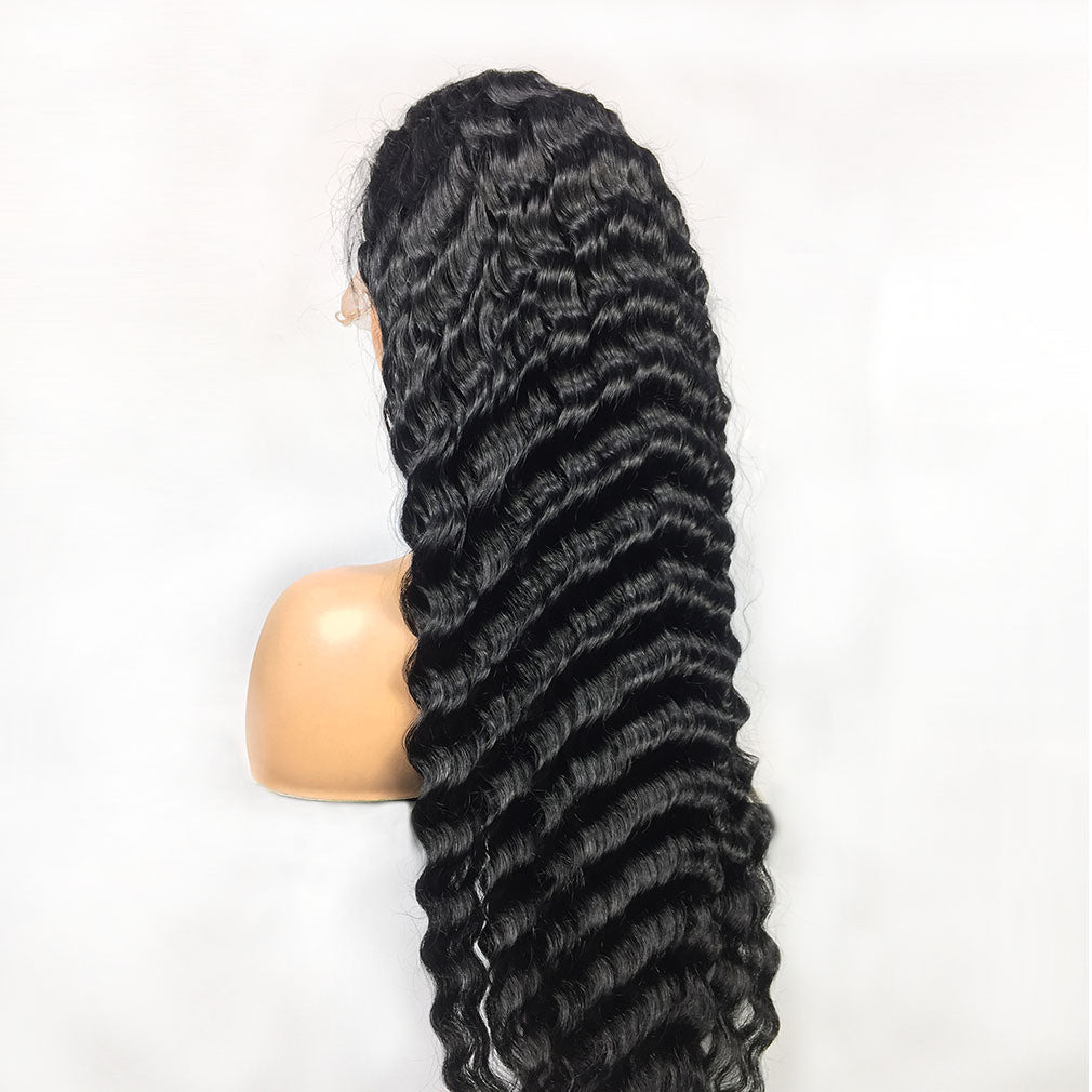 Human Hair 28 30 Deep Wave Lace Frontal Wigs 13 4 Front Wigs