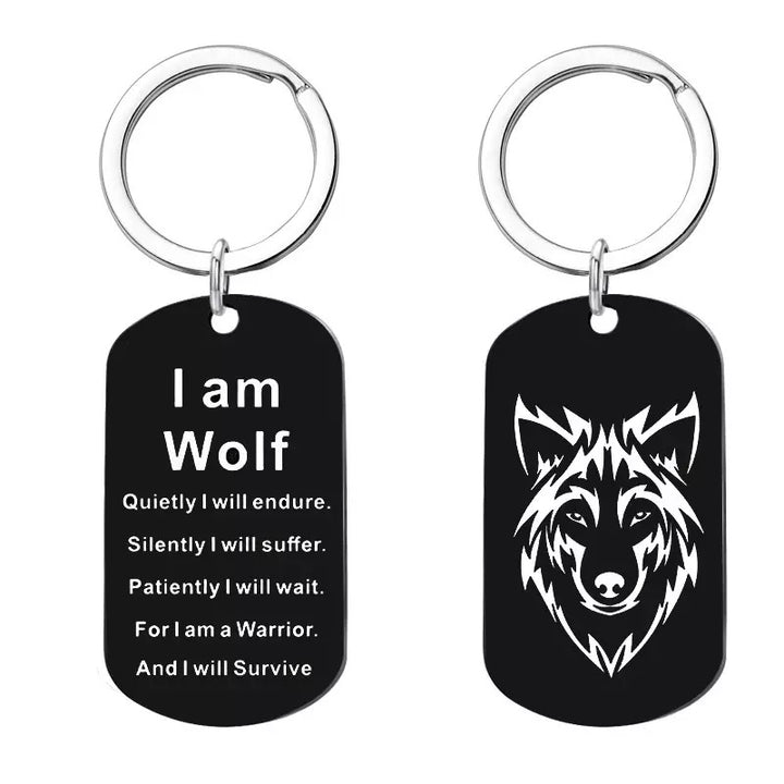 Wolf keychain for him for her