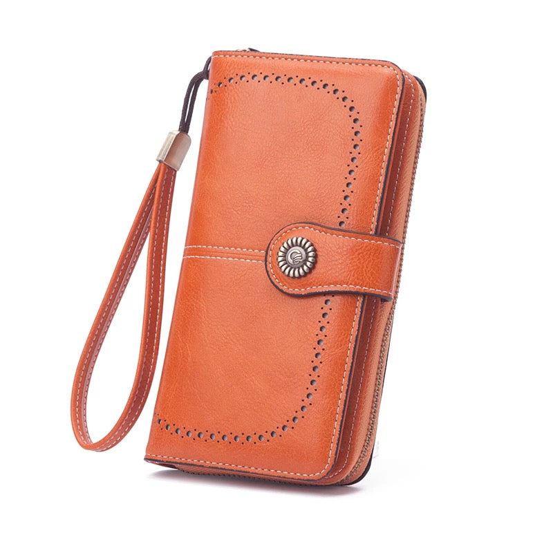 Wallet large-capacity clutch orange