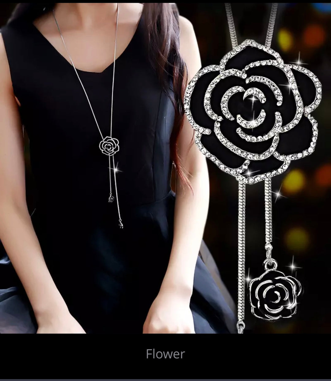 Long Flowers necklace