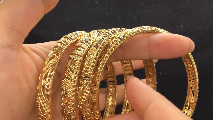 Ethiopian gold plated wedding bangles