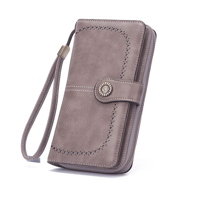 Wallet large-capacity clutch gray