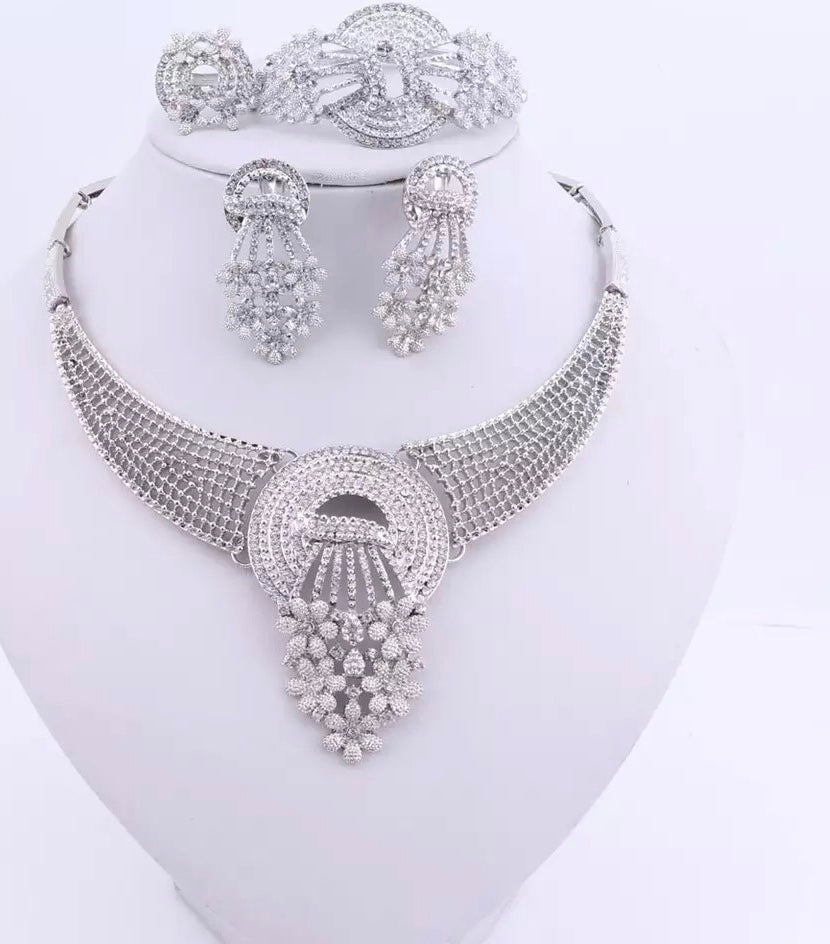Luxury Silver Bridal set