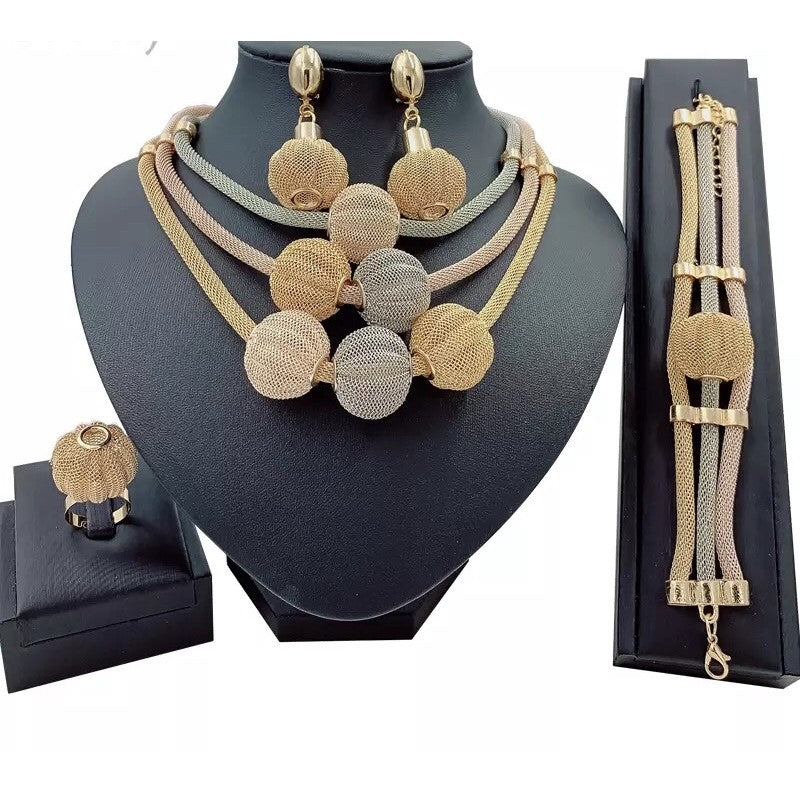 Gold Jewelry Set for Women Nigerian Choker Necklace Statement.