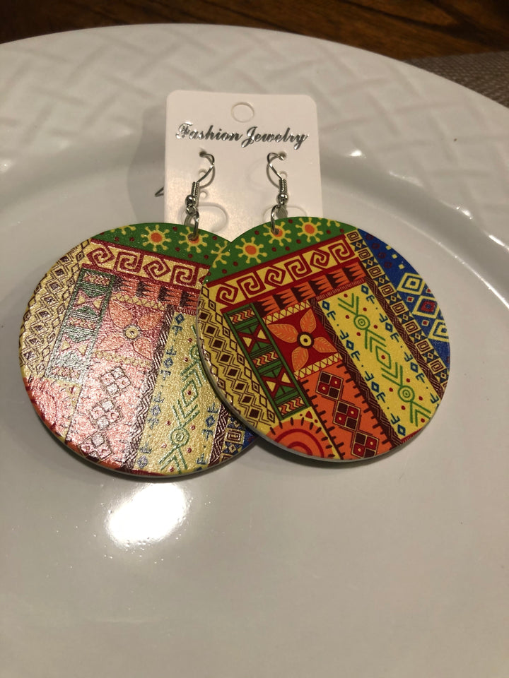 African printed earrings D