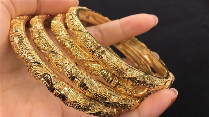Stunning 2.7 Dubai 24k gold plated bangles