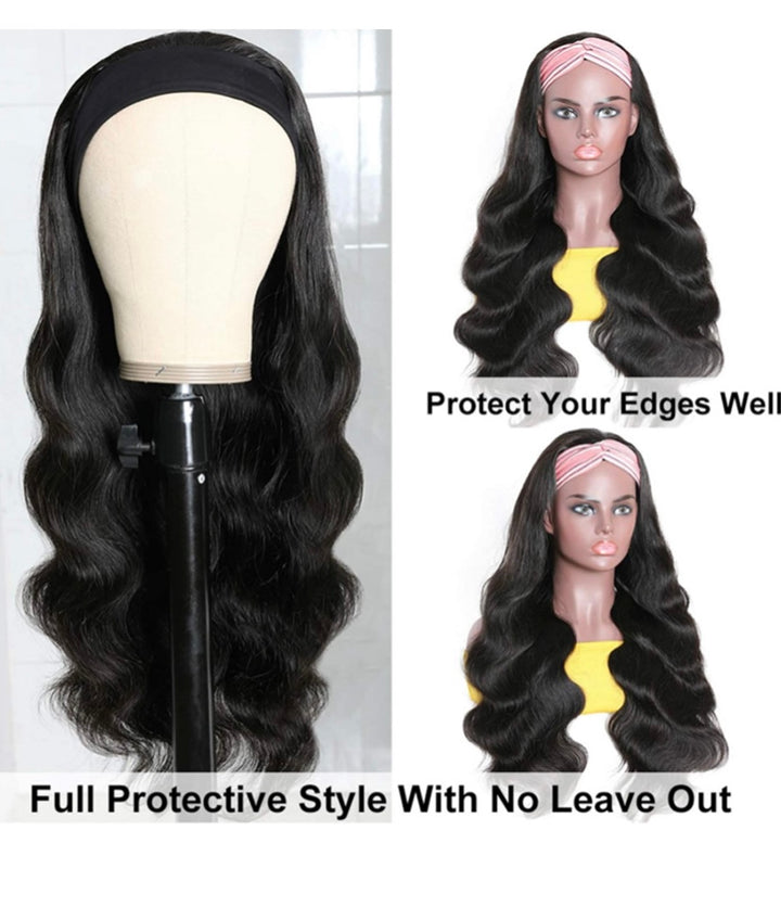 Human Hair Headband Wig Body Wave Human Hair Wigs for Black Women Brazilian Virgin Hair Glueless
