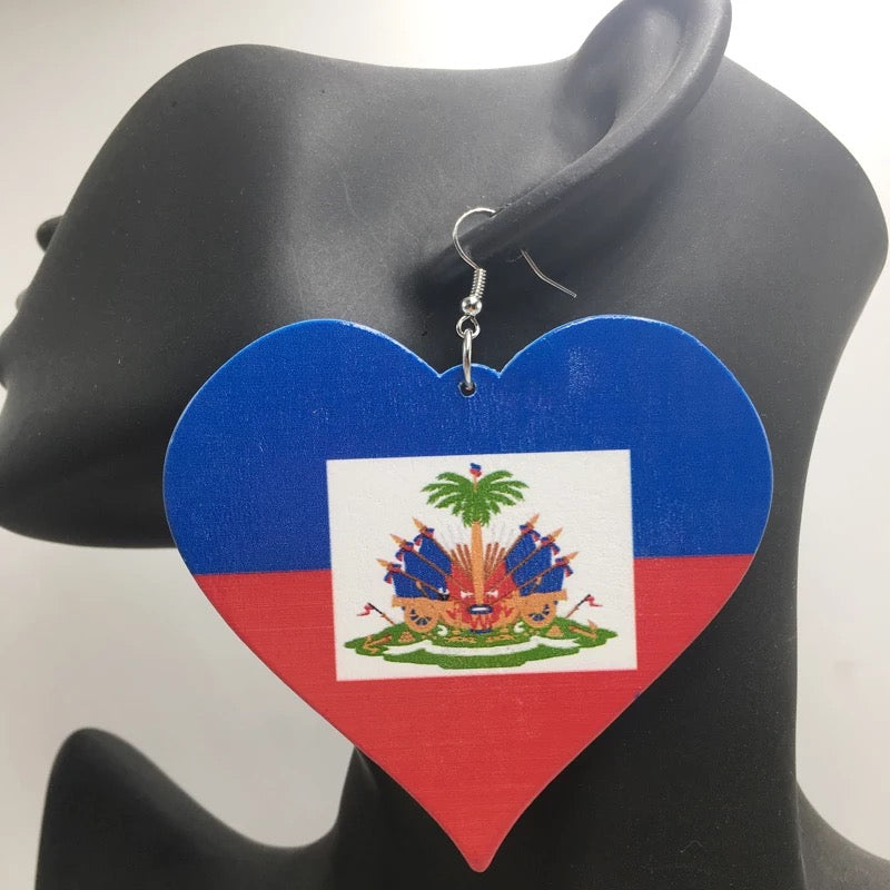 Haitian flag earrings