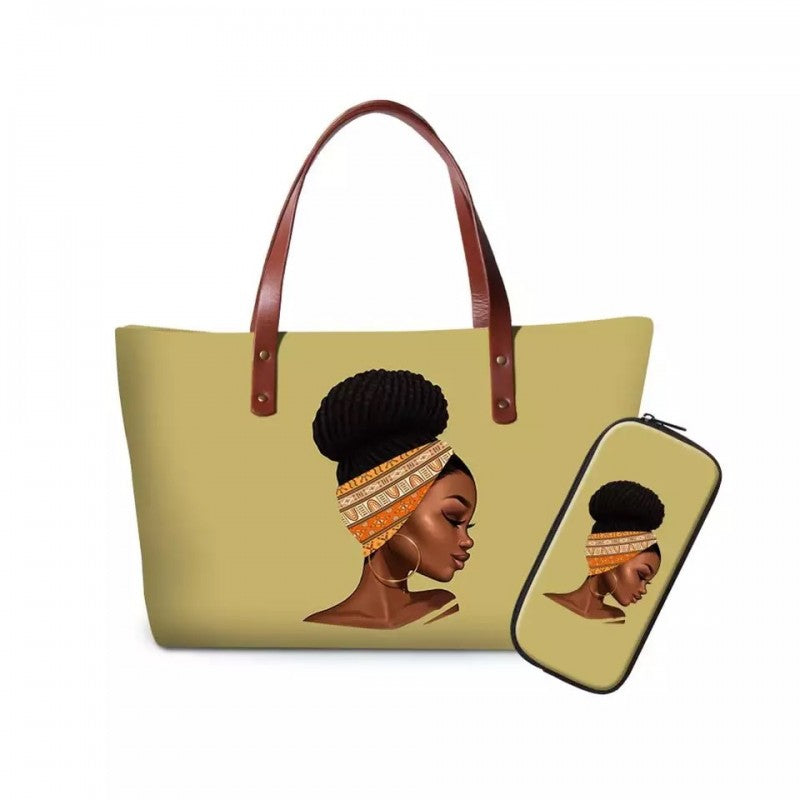 African print handbag Yellow