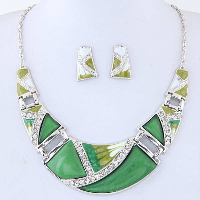 Pendant Beads Jewelry Sets Statement Necklace Acrylic Marble Earrings Jewelry Set Bijoux