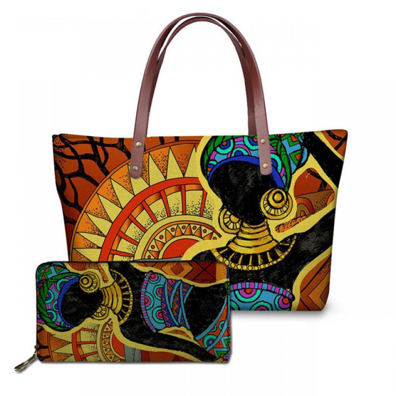 Luxury handbag set African print
