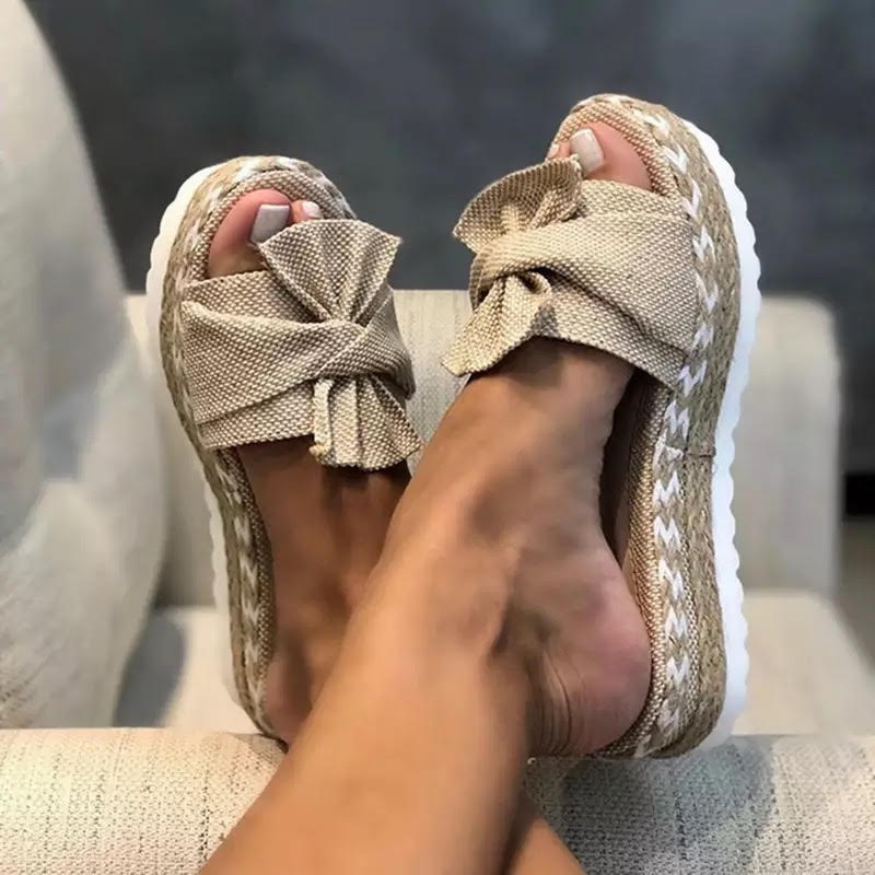2020 Summer Fashion Sandals Shoes Women Bow Summer Sandals Slipper